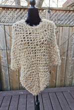 Load image into Gallery viewer, Gold, Beige Crochet PONCHO