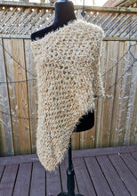 Load image into Gallery viewer, Gold, Beige Crochet PONCHO