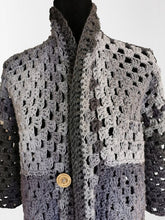 Load image into Gallery viewer, Long Crochet Coat, Granny Square Jacket, Long Granny Square Cardigan, Crochet Jacket