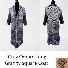Load image into Gallery viewer, Long Crochet Coat, Granny Square Jacket, Long Granny Square Cardigan, Crochet Jacket