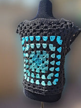 Load image into Gallery viewer, Granny Square Vest, 1970's Retro Vest, Reversible Sweater Vest, Granny Square Cardigan