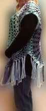 Load image into Gallery viewer, BLUE Mandela Circle Top, Crochet Vest, Crochet Cardigan
