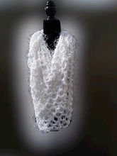 Load image into Gallery viewer, White Fun Fur PONCHO, Crochet Cowl, Crochet Wrap