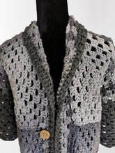 Load image into Gallery viewer, Long Crochet Coat, Granny Square Jacket, Long Granny Square Cardigan, Crochet Jacket