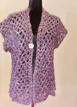 Load image into Gallery viewer, Purple Vest, Hygge Vest, Purple and Grey soft Mid Length Vest Jacket
