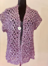 Load image into Gallery viewer, Purple Vest, Hygge Vest, Purple and Grey soft Mid Length Vest Jacket