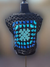 Load image into Gallery viewer, Granny Square Vest, 1970's Retro Vest, Reversible Sweater Vest, Granny Square Cardigan