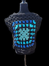Load image into Gallery viewer, Granny Square Vest, 1970's Retro Vest, Reversible Sweater Vest, Granny Square Cardigan