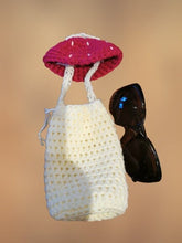 Load image into Gallery viewer, Mushroom Glasses Pouch, Crochet Mushroom Holder, Crochet Purse