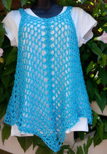 Load image into Gallery viewer, Blue Lacy Crochet Tank Top, Cover Up