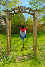 Load image into Gallery viewer, Red, White and Blue Diagonal Crochet Poncho
