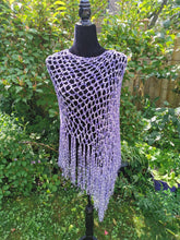 Load image into Gallery viewer, Light Purple, Lilac Diagonal Crochet Poncho

