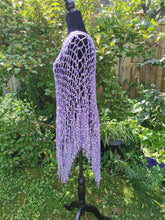 Load image into Gallery viewer, Light Purple, Lilac Diagonal Crochet Poncho
