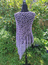 Load image into Gallery viewer, Light Purple, Lilac Diagonal Crochet Poncho
