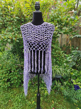 Load image into Gallery viewer, Light Purple, Lilac Diagonal Crochet Poncho
