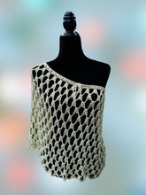 Load image into Gallery viewer, Crochet Cape in light weight Organic Cotton
