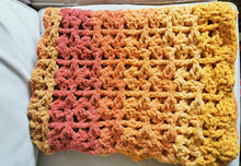 Load image into Gallery viewer, Handmade Orange Ombre Throw Blanket, Plush Acrylic Comfort
