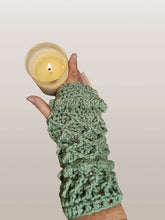 Load image into Gallery viewer, Boho Crochet Fingerless Gloves, Hand Warmers
