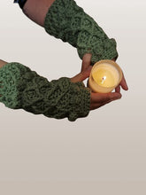 Load image into Gallery viewer, Boho Crochet Fingerless Gloves, Hand Warmers
