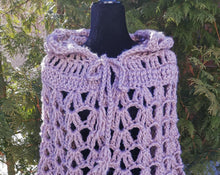 Load image into Gallery viewer, Crochet Hooded Cape: Soft Lace Cluster Poncho
