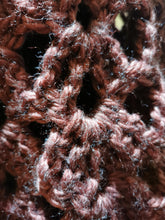 Load image into Gallery viewer, Dark Cherry Crochet Hooded Poncho Cape: Lightweight Travel Accessory
