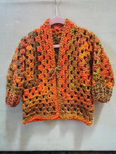 Load image into Gallery viewer, Children Crochet Cardigan, Toddler Autumn Sweater, Boho-Chic Acrylic Knit, size 5-10

