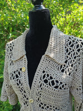 Load image into Gallery viewer, 9 Halls Shirt, Handmade Crochet Shirt, Vintage Style, Mens S-M
