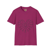Load image into Gallery viewer, Crochet Heart Tee  | Abstract Radial Heart design T-Shirt
