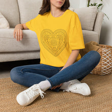 Load image into Gallery viewer, Elegant Crochet Heart Tee  | Abstract Heart design T-Shirt
