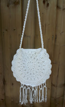 Load image into Gallery viewer, Boho Cotton Wedding Bag, Crochet Purse, Circle Bag
