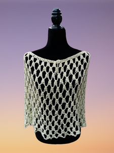 Crochet Cape in light weight Organic Cotton