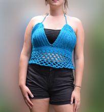 Load image into Gallery viewer, Country Festival Top - Crochet Boho-Chic Crop Top
