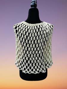 Crochet Cape in light weight Organic Cotton