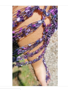 XL Purple Diagonal Crochet Poncho - ClaudiasCrochet