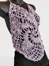 Load image into Gallery viewer, Crochet HalterTop, Crochet Spiral Boho-Chic Top
