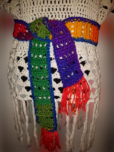 Rainbow Crochet Belt, Rainbow Scarf