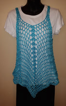 Load image into Gallery viewer, Blue Lacy Crochet Tank Top, Cover Up
