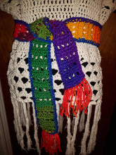 Load image into Gallery viewer, Rainbow Crochet Belt, Rainbow Scarf

