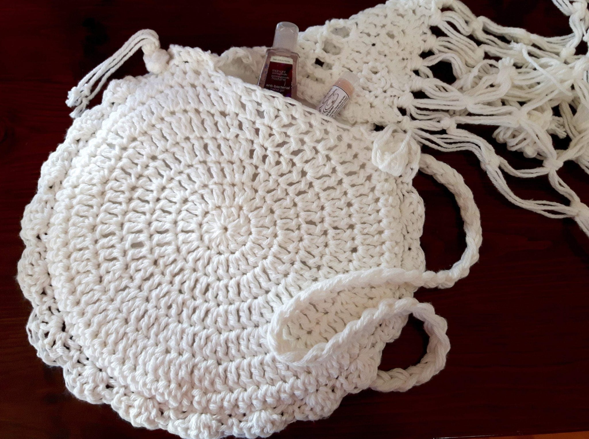 Loopy Crochet Purse, Handbag, Tote, or Laptop Carrier - White, Lavender, &  Plum | eBay
