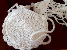 Load image into Gallery viewer, Boho Cotton Wedding Bag, Crochet Purse, Circle Bag

