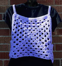 Load image into Gallery viewer, Granny Top, Granny Square Crop Top, Crochet Boho Top, Sweater Vest

