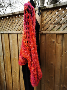 Hygge Soft Cocoon Shrug in Oranges and Reds, Plus Size