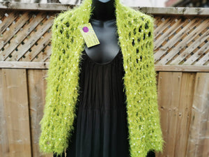 Hygge Soft Cocoon Shrug in Shimmery Green, Plus Size