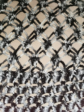 Load image into Gallery viewer, Grey, white and black Kimono, Crochet  Vest, Shells &amp; Diamonds Ruana
