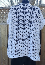 Load image into Gallery viewer, Open Lace Crochet Vest by Claudia&#39;s Crochet Creations in White
