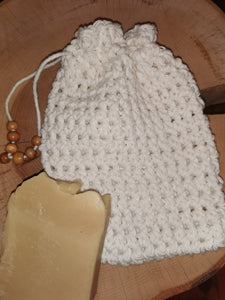 Natural White Cotton Pouch Crochet
