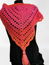 Load image into Gallery viewer, Orange Triangle Scarf/Cowls/Wrap/Shawl
