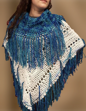 Load image into Gallery viewer, Crochet Poncho with Matching Cowl , Poncho Set
