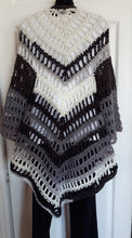 Load image into Gallery viewer, Plus Sized Cardigan, Black, White and Grey Ombre Long Cardigan
