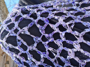 Light Purple, Lilac Diagonal Crochet Poncho